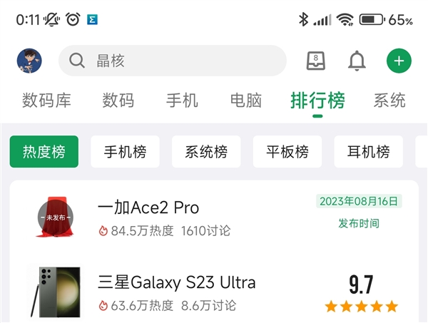 一加Ace 2 Pro酷安热度第一：比三星万元机皇还火爆