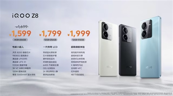 iQOO史上最强LCD屏！iQOO Z8发布：1599元起