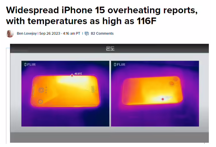 用户反馈 iPhone 15 Pro 系列机型发热问题：通话 5 分钟升至 42°C