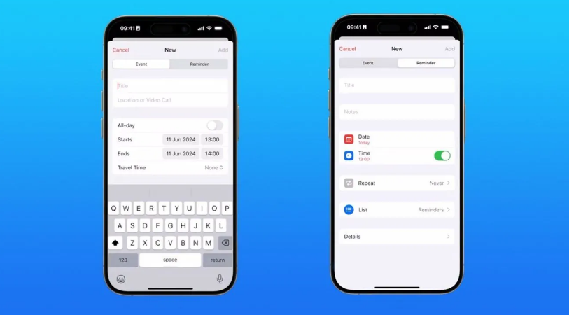 苹果 iOS 18 日历 App 支持创建和管理提醒事项，无需来回切换