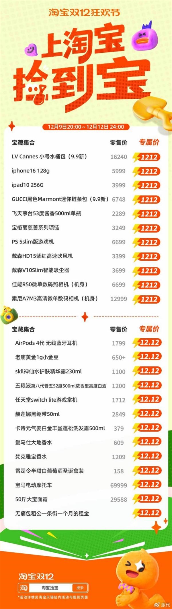 苹果、宝马电动摩托仅12.12元！淘宝双十二9日正式开启：首创捡宝玩法