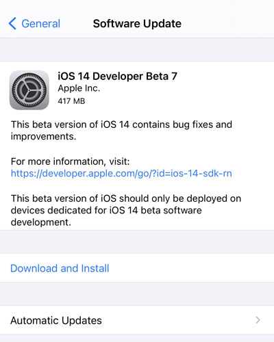 iOS14beta7怎么更新升级