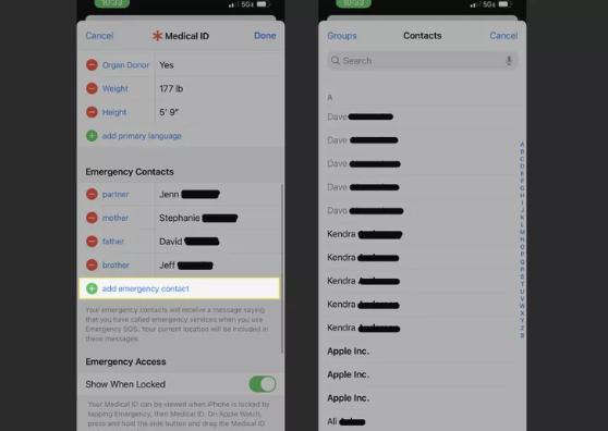 如何在iPhone上设置紧急联系人