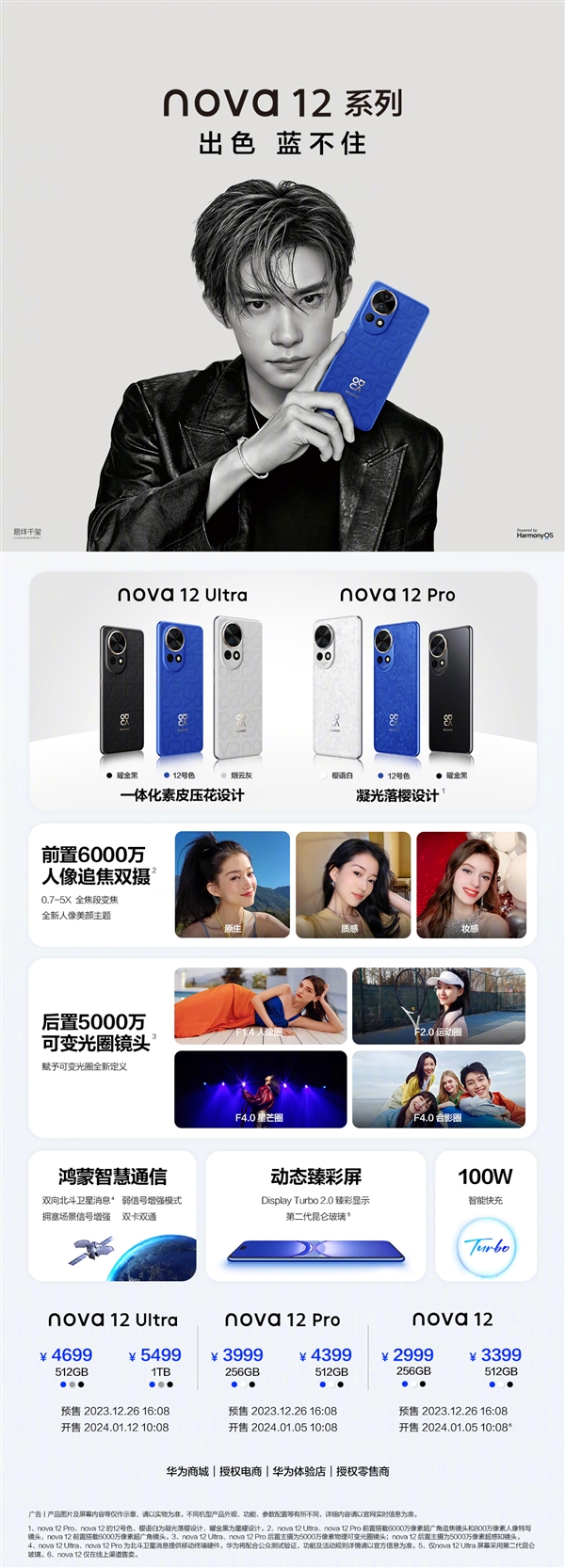 易烊千玺代言！一图了解华为nova 12系列：2999元起